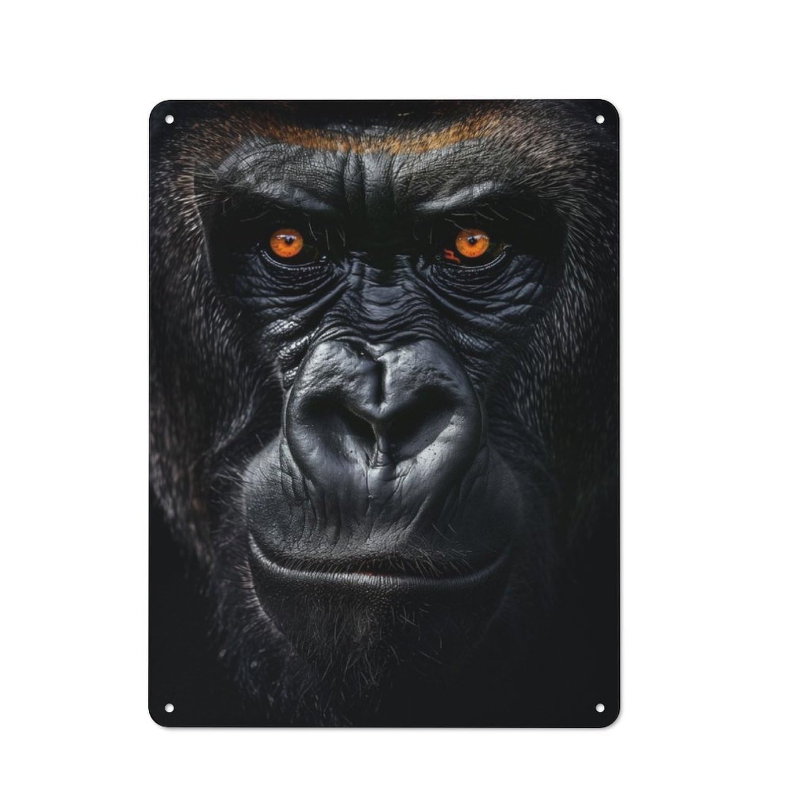 Junmoney Gorilla Ape Portrait Shed Style Metal Wall Decor 40X30cm, Tin Sign For Conservatory, Home Bar Or Utility Room