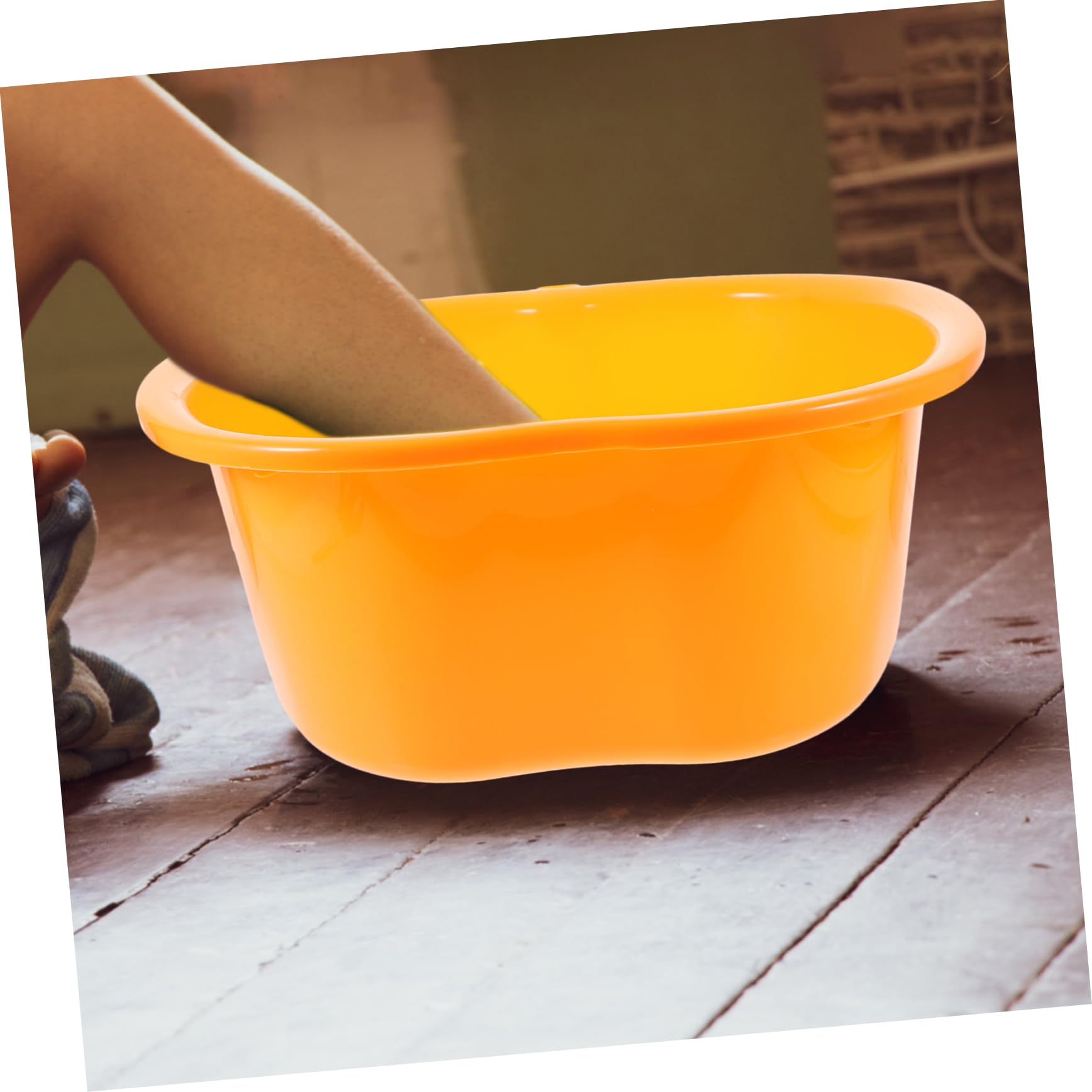 Beavorty Pedicure Bucket Basins Foot Massage Bucket Showering Foot Bath for Pool Foot Spa and Soaking Foot Soak Bucket for Feet Large Bucket Soakers Inflatable Bowl Water Orange Plastic