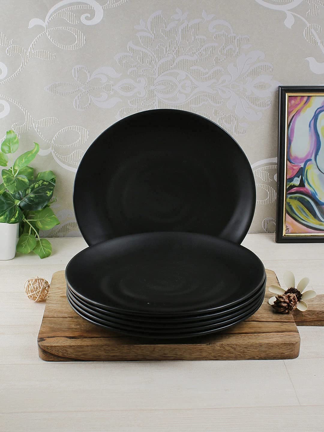 VRCT Set of 3 Matt Black Dinner Plates for Dining Table Decor Home and Kitchen Microwave Safe Melamine (10 Inch) (B09TZYM81H) Amazon Price History, Amazon Price Tracker