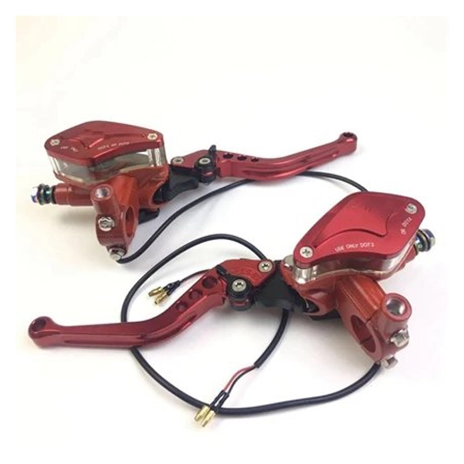 Hguvsjd 22mm Universal Motorcycle Clutch Master Cylinder Pump Brake Reservoir Levers Hydraulic Lever Motorcycle Brake Lever(Red 1 Pair)