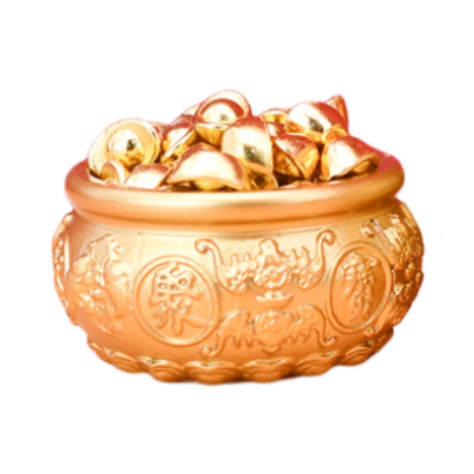 TWISAXC Multipurpose Bowl With Beautiful Carved Designs Decorative Offering Bowl For Table And Desk Decor Is Nice Tabletop Feng Shui Decor Wealth Money Has Beautiful Meanings And