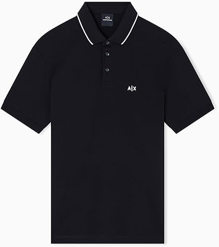 Armani Exchange Men's Slim Fit Small Logo Polo, Faded Denim, Large