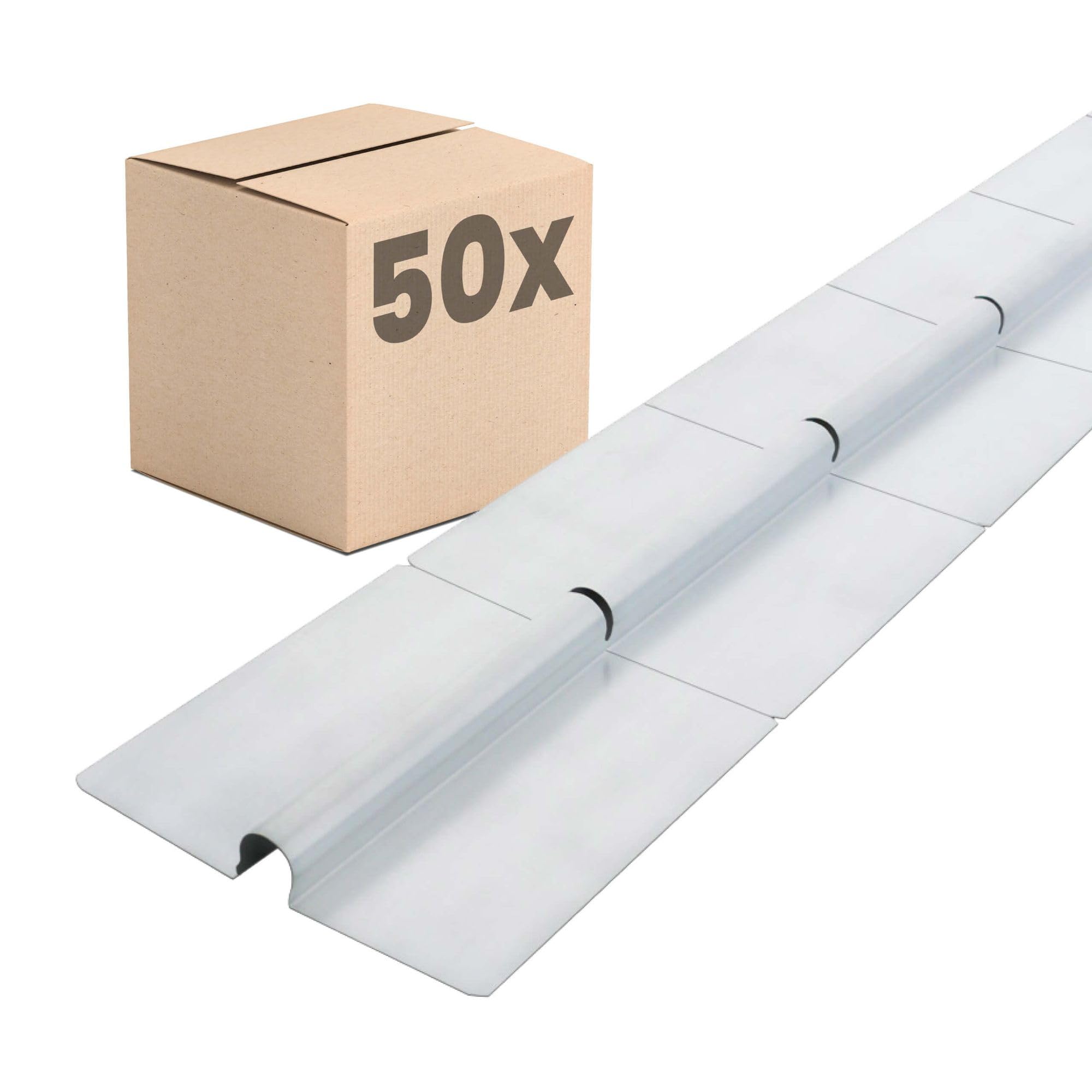 50x Chapa conductora calor, suelo radiante 75cm, 14mm | Láminas conductoras de calor de acero galvanizado, plata, calefacción de pared, distribuidor para suelo radiante