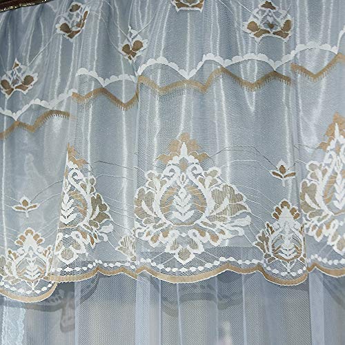 Jqwupup Elegant Bed Curtains Canopy, Embroidery Ruffle 4 Corner Post Canopy Netting For Bed, Bed Canopy For Girls Kids Adult, Bedding Décor (Queen, Grey) #TOP3
