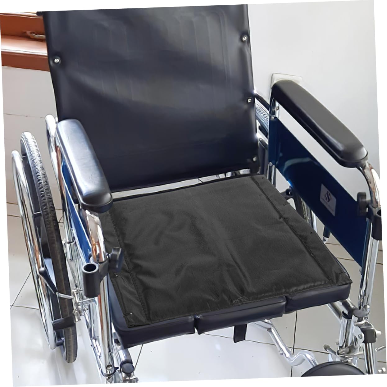 MAGICLULU Cojín para Silla de Ruedas de Tela Oxford, 2 Piezas | Negro, Transpirable y Fácil de Limpiar, Repuesto para Suministros de Sillas de Ruedas