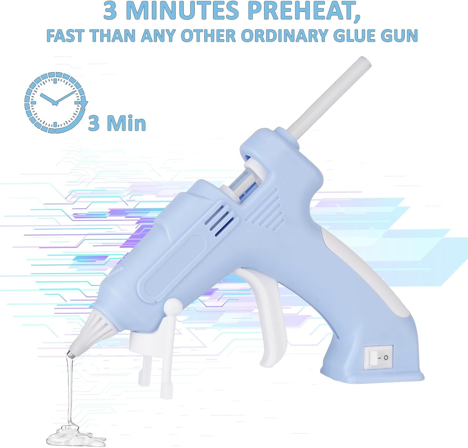 Cordless Hot Glue Gun Glue Gun Fast Preheating Gun Kit with 20 Pcs Sticks USB Rechargeable Cordless Glue Gun for Quick Home Repairs, Arts, Crafts, DIY and Festival Decorations