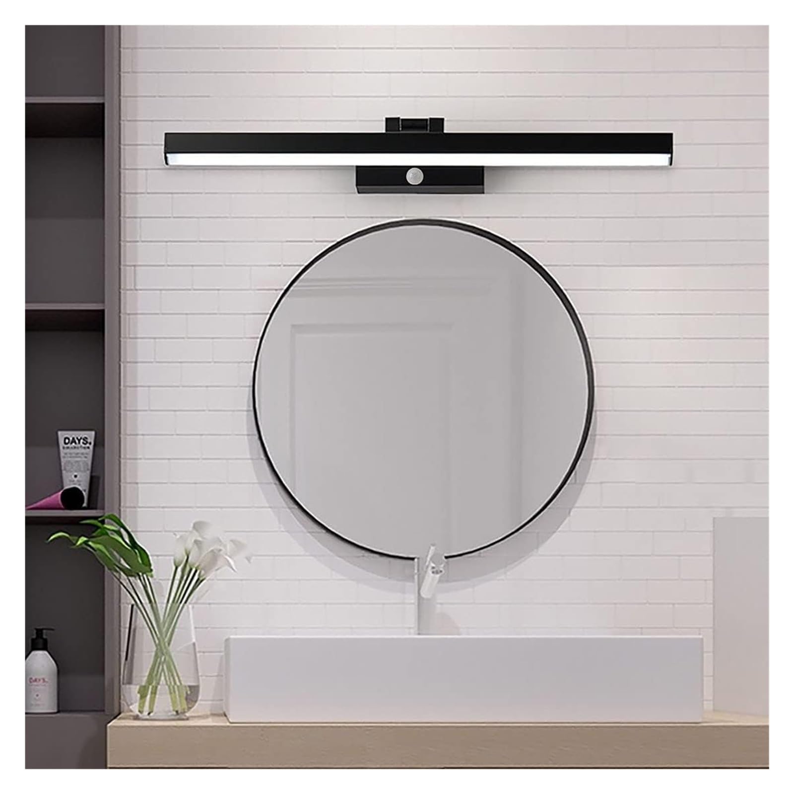 ISCBAFYX Lámparas de Pared Apliques Luz de Espejo de baño, Lámparas de Espejo de baño LED Interior con Sensor de Movimiento, Luces de Pared de luz de Espejo Impermeables con acrílico IP44 para