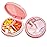 Serfeymi Small Pill Box - 3 Compartments Portable Pill Box for Purse Pocket, Compact Mini Travel Pill Case - Suitable for Medicine, Vitamin, Fish Oil, Supplements - Pink(Marble)