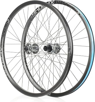 XF2046 Classic MTB Mountain Bike Front & Rear Tubeless Wheelset for Shimano 8-11S - 26/27.5/29" Black Grey 27.5"