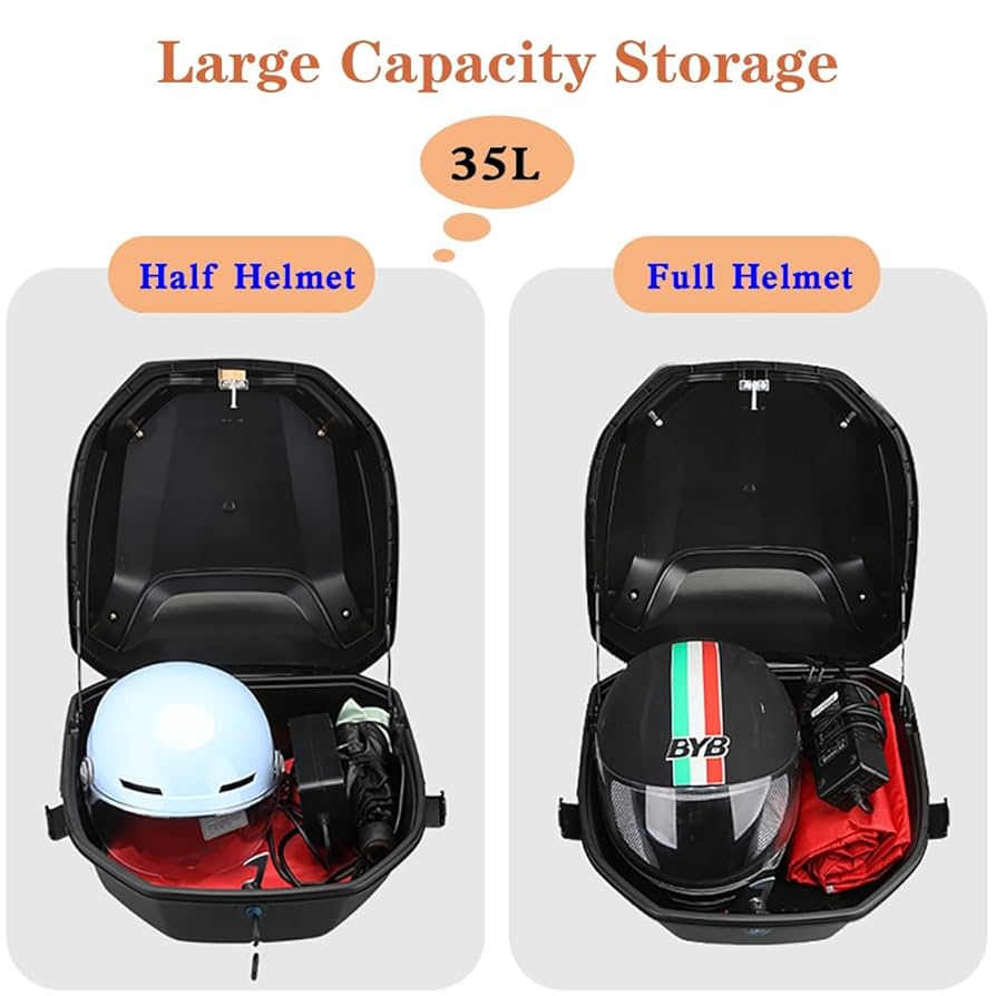 32L Motorcycle Tour Tail Box Luggage Top Lock Storage Scooter Trunk