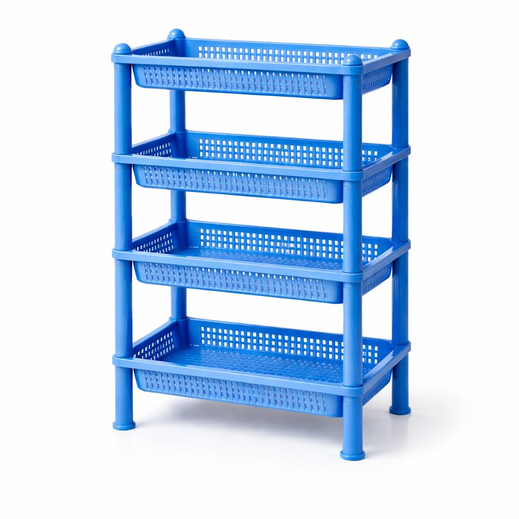 HSW Home 4-Layer Kitchen Rack Stand/Multipurpose Rack for Storage/Vegetable Stand for Kitchen Storage Rack/Durable Kitchen Racks for Storage (BLUE)-image-30