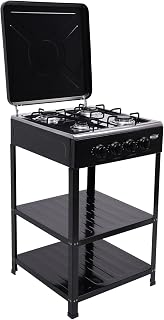 Estufa de Gas de 4 Llamas para Exteriores Con Cubierta - Hornillo Portátil de Acero Inoxidable para Cocina Comercial y Restaurante
