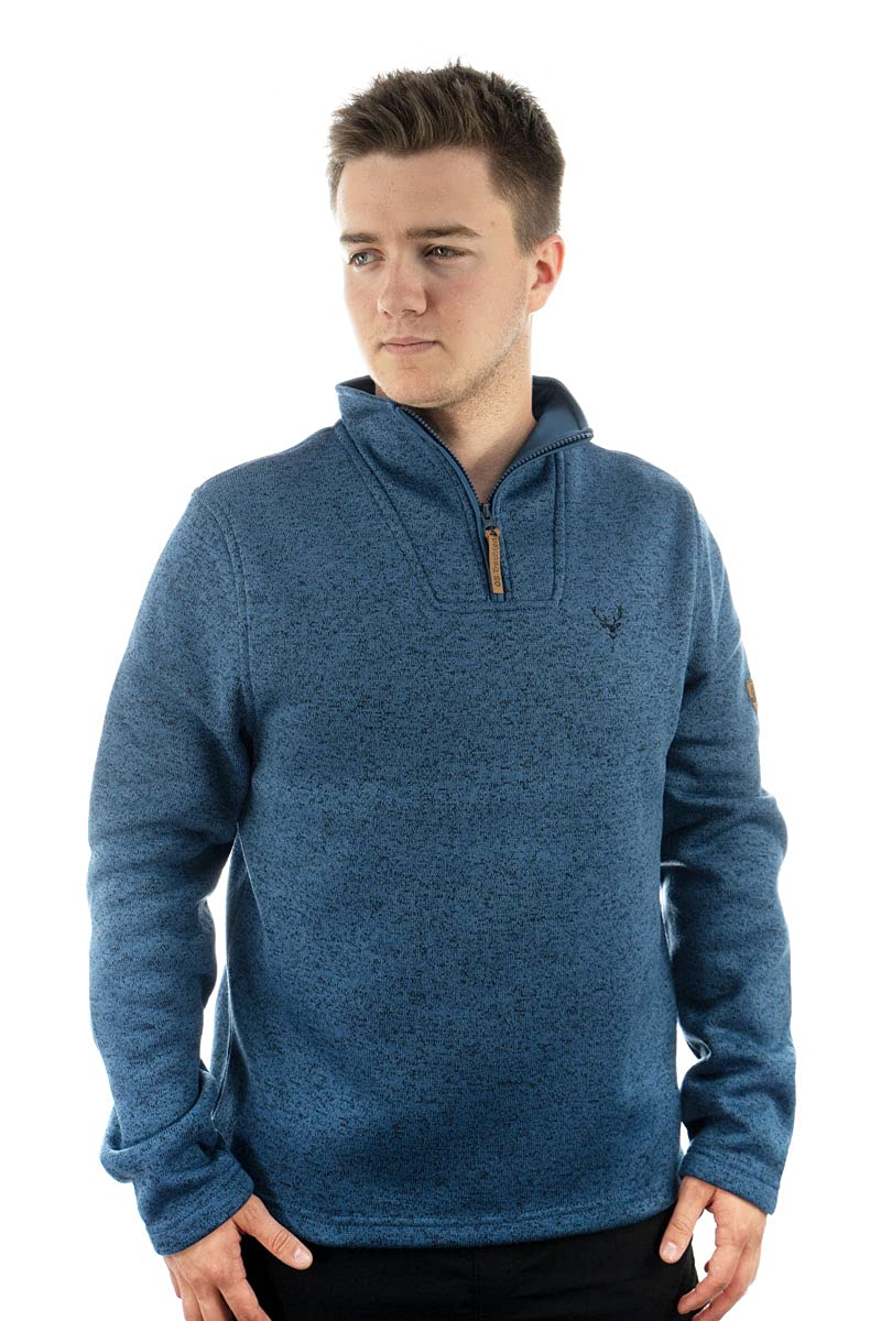 OS Trachten Orbis Herren Fleecepullover Strickfleece Freizeitpullover Troyer hochgeschlossen Wukom