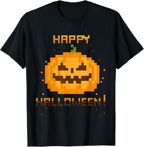 GAMER Pixel Jack-O-LanternDisfraz para Halloween de vídeo playera hombre XL Marino