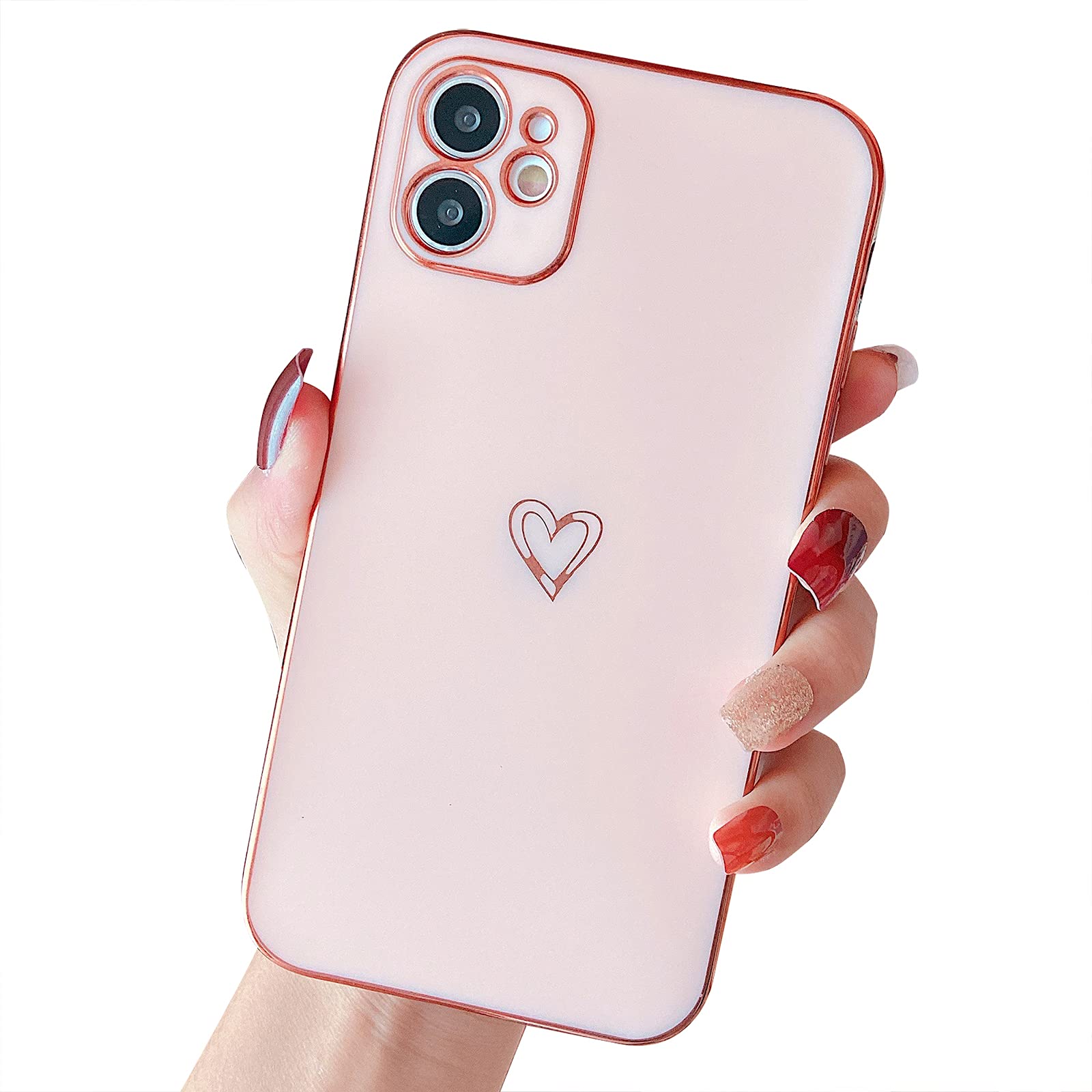 Jmltech Compatible with iPhone 11 Case Cute Chic Slim Thin Camera Protection Case for Women Girly Sw EET Heart Pattern Aesthetic Soft Silicone Flexible Phone Case for iPhone 11 6.1 Inch Purple