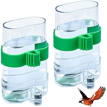 Birds Automatic Water Dispenser Pack of 2 Parrot Drinkers Automatic Water Dispenser Bird Feeder for Aviaries Budgies Cockatiels 13.4 x 7.5 3.2 cm
