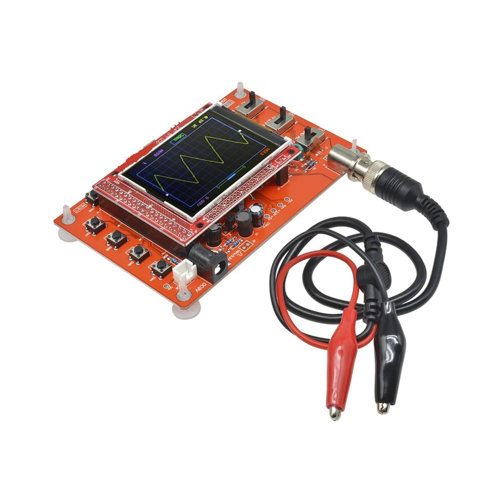 Pantalla LCD TFT de osciloscopio Digital Completamente ensamblada de 2,4 "con Clip de Prueba de sonda for osciloscopio portátil DSOO138,Análisis Profesional