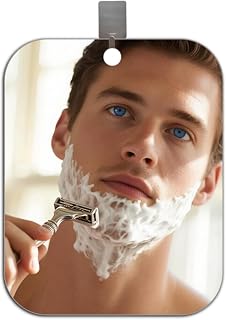 Shaving Mirror, Shower Mirror, Bathroom Mirror, Anti-Dimming Shaving Mirror, Cracking Makeup Mirror, for Travel, Camping, 7 x 5 in