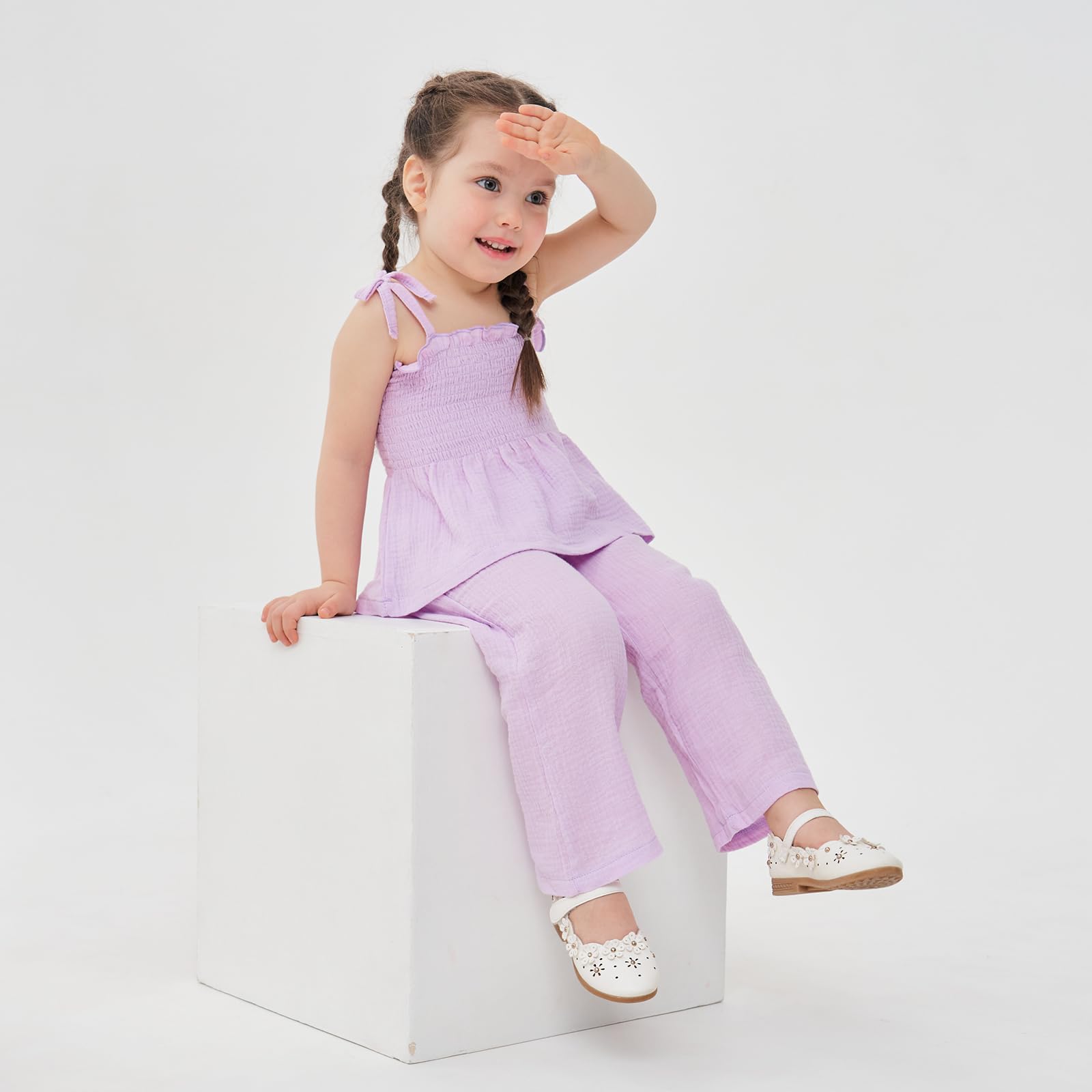 Miipat Vestiti per Bambina Estate Abbigliamento Set Maglietta a Sospensori e Pantaloni 2 Pezzi Set Vestiti per Bambina 6 Mesi-3 Anni
