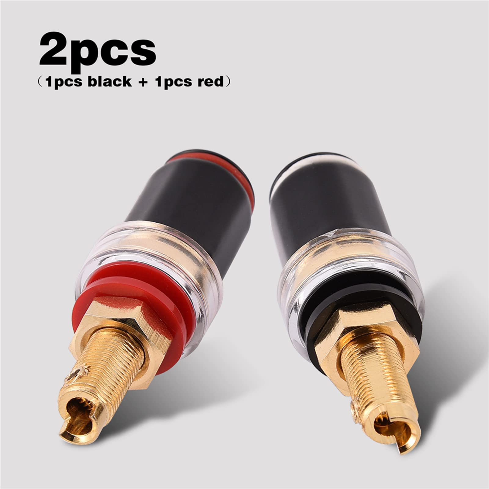 Lewttyer 4MM rame 2-Way Banana Plug Jack Socket Binding Post Video Speaker Terminal Connettori Amplificatore di potenza Terminali isolati placcati oro doppio(6pcs