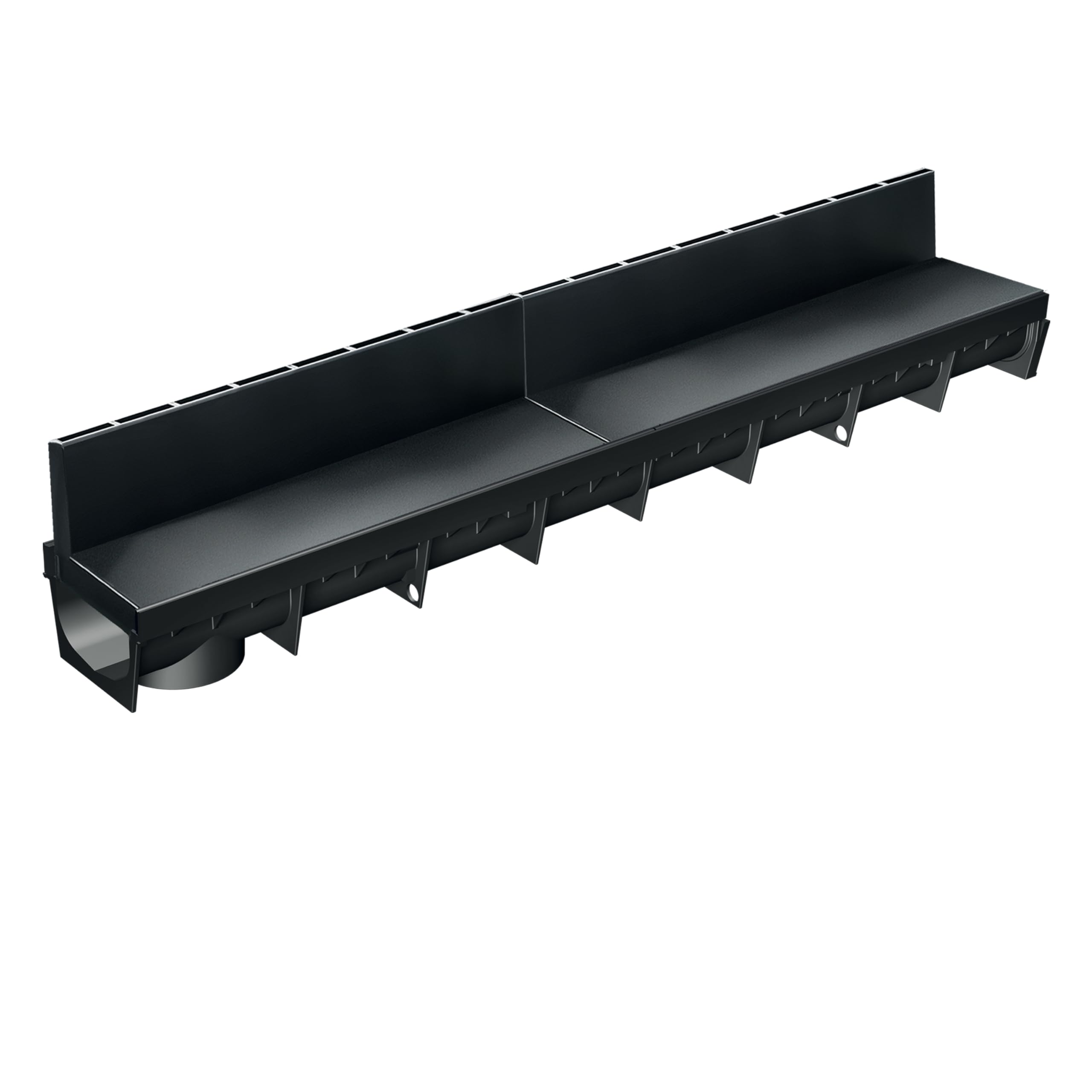 MEA Caniveau Extérieur MEAPARK 1 m – Grille à Fente en PP Recyclé – Drainage Terrasse, Piscine, Jardin, Garage – Classe A15 Piéton – Largeur utile 10 cm
