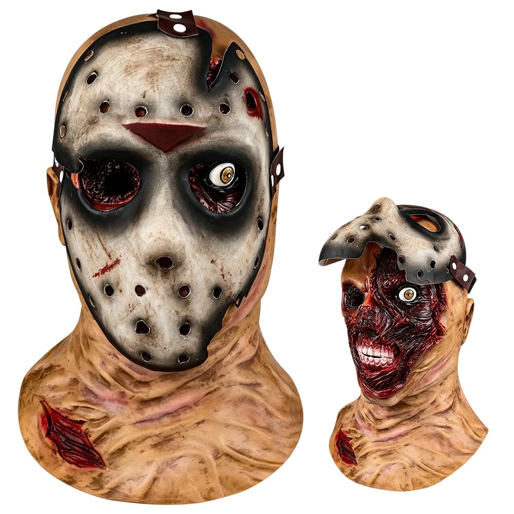Jason Halloween Mask, Realistic Scary Halloween Mask, Scary Masks for Adult