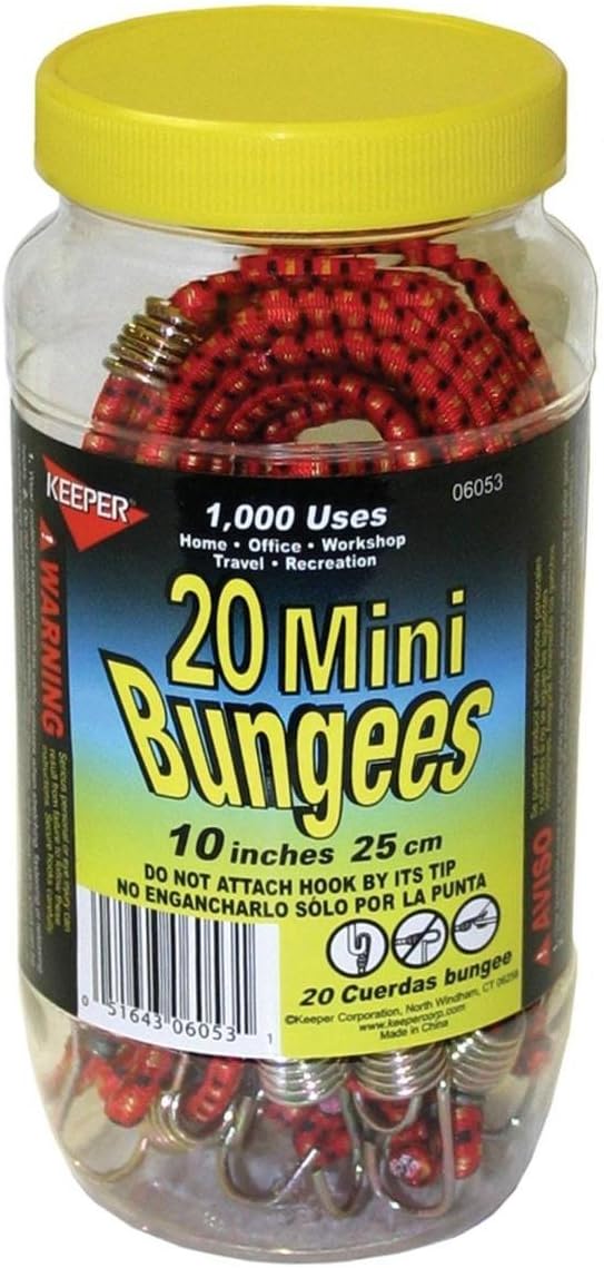 Keeper Corporation 06053-10 Mini Bungee Cord Jar, 20 Count (Pack of 8)