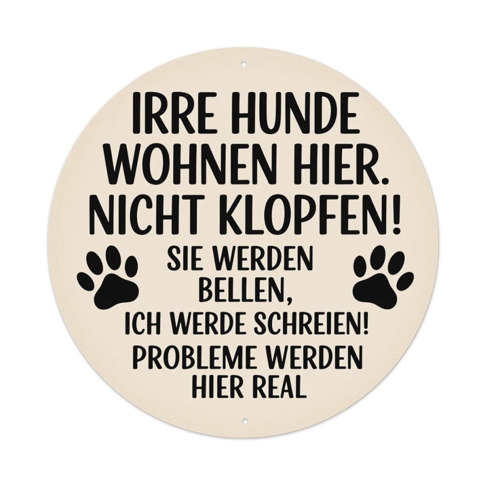 Crazy Dogs Do Not Live Here Do Not Knock Round Tin Sign Vintage Style Metal Sign Home Bar Garden Wall Plaque Decor Metal Poster 8x8 Inch
