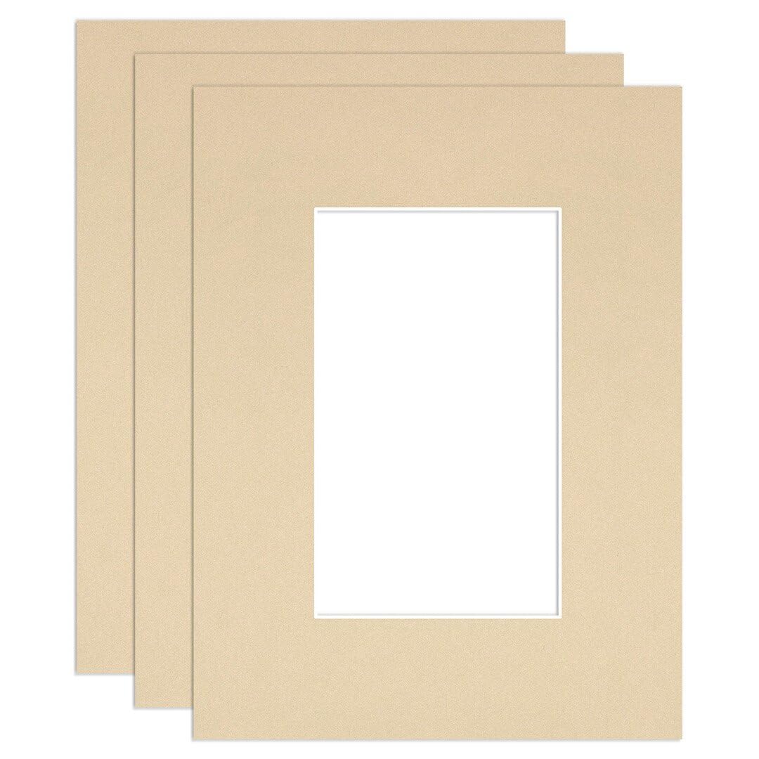 Procut Global 8x6" Ivory Picture Mounts - Fits 5x3" Photo Size