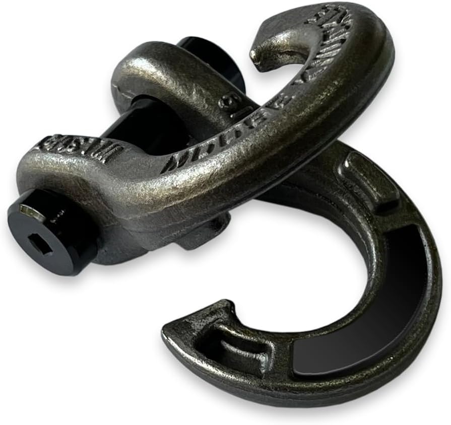 Moose Knuckle Offroad Jowl Split Shackle 5/8 and Mohawk 2.0 x 5/8 Receiver Combo 7,000 lbs WLL Heavy Duty Off Road Accessories Vehicle Recovery Gear Shackle Hitch Receiver - Black Lung/Raw Dog