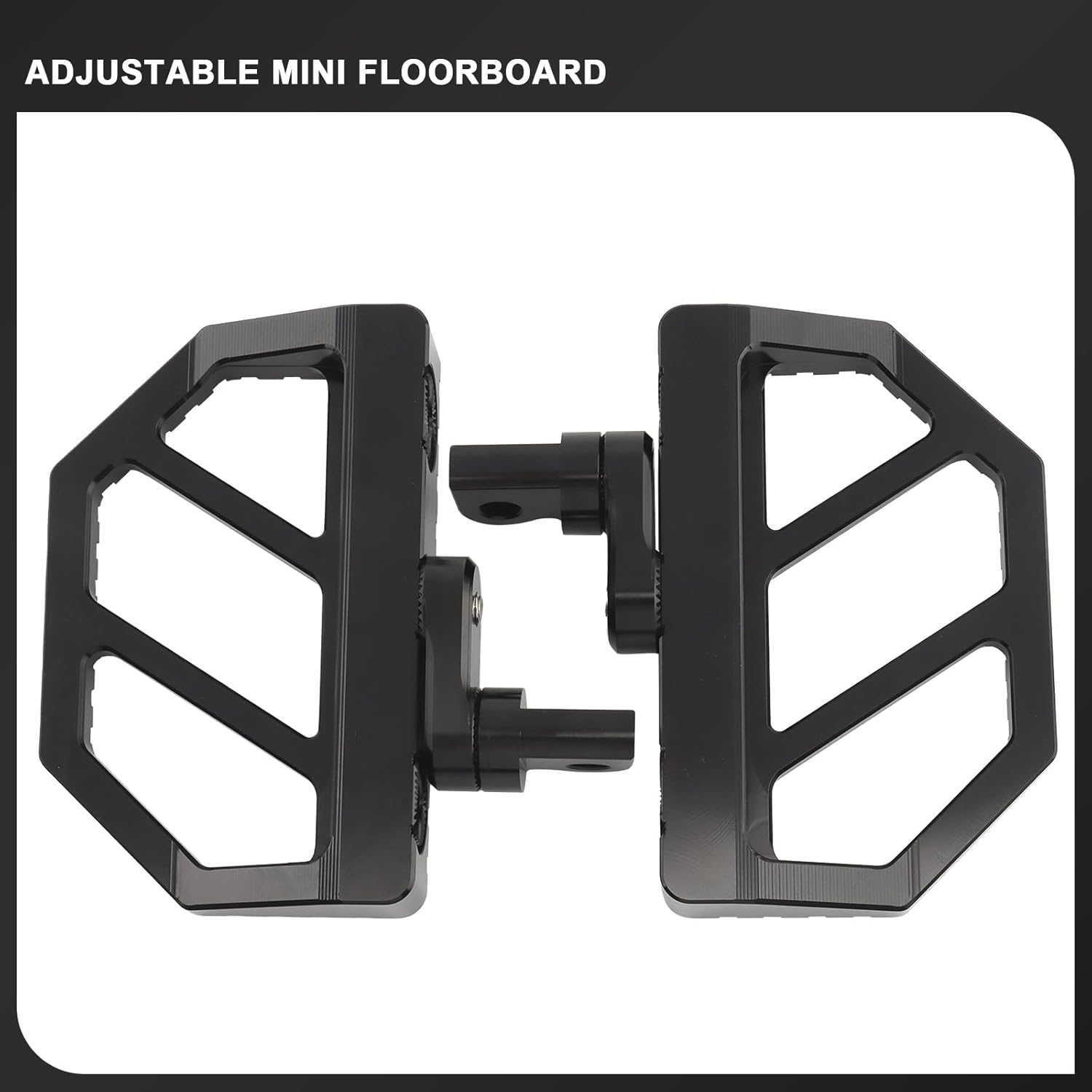 Motorcycle Adjustable Foot Pegs Mini Floorboards Footrest for Harley Dyna Street Bob Super Glide Sportster 883 Touring Street Glide Road King Slim Fat Boy (Riot-Style Black)