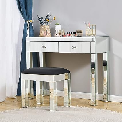 small mirrored dressing table