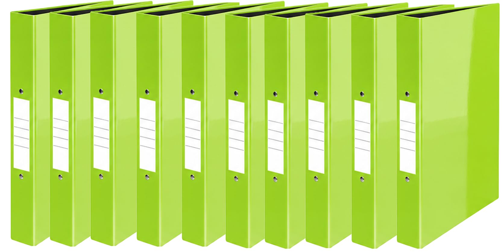 Nobel 25mm 2 Ring Polypropylene Gloss Binder A4 (10, Gloss Lime Green)