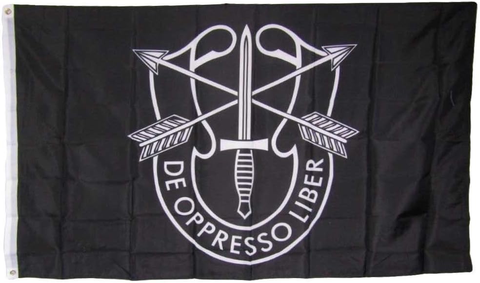 3x5 U.S. Army Special Forces De Oppresso Liber Black 150D Poly Flag 3'x5'