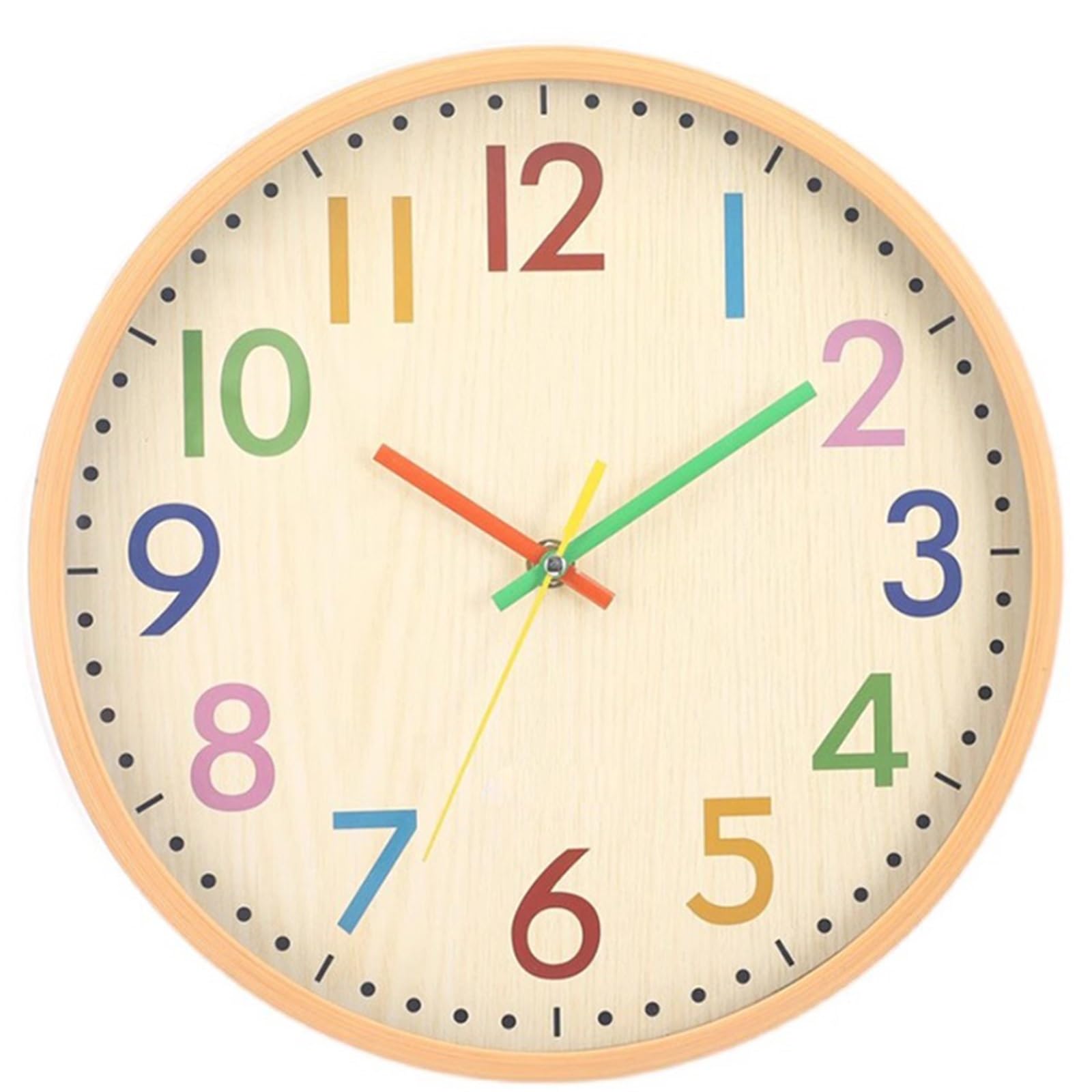 Mq5rB8u1 Living Room Minimalist Round Colorful Wall Clock Silent Operation Battery Powered Clear and easy to read