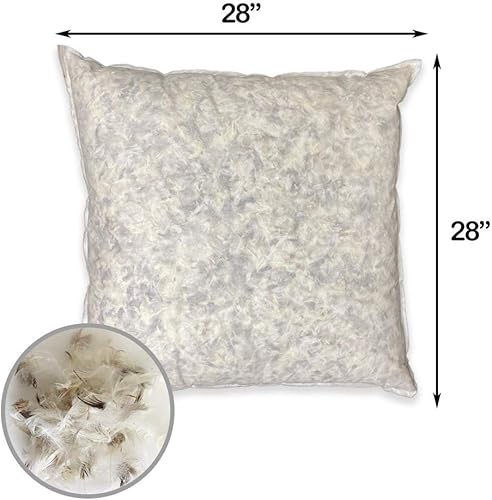 Miniatura 5 de Foamma Relleno de plumón de ganso de 22 x 22 pulgadas, comodidad premium, felpa suave de lujo, uso para sofá, cama, cojín, fabricado en Estados