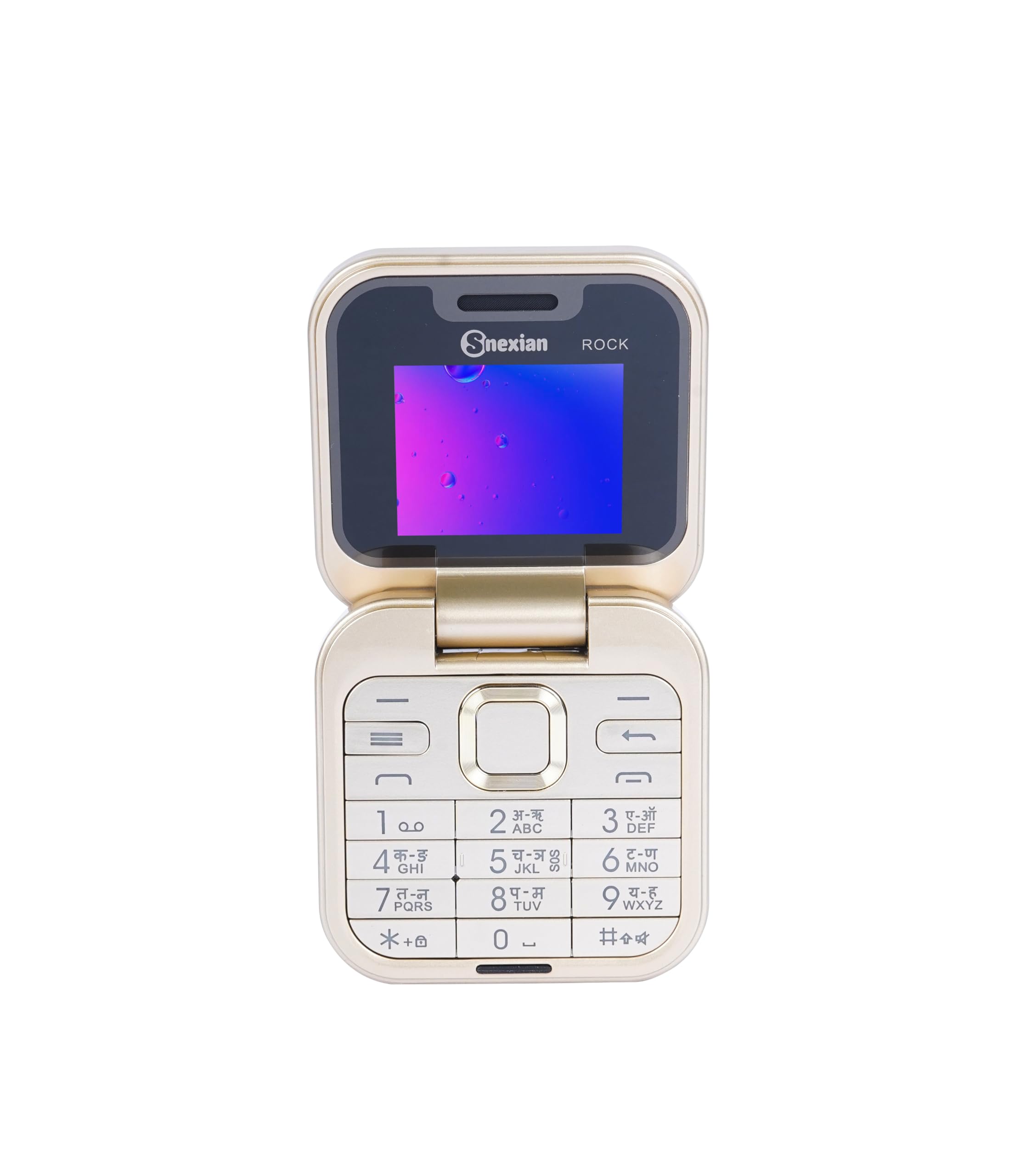 Snexian All-New Rock X Flip Dual Sim |Keypad Mobile with 1.8" Display |Flip|Fold|Call & SMS Indicator|Attractive Design |BT Dialer|Voice Changer|Long Lasting Battery|Camera|Feature Phone| Gold-image-0