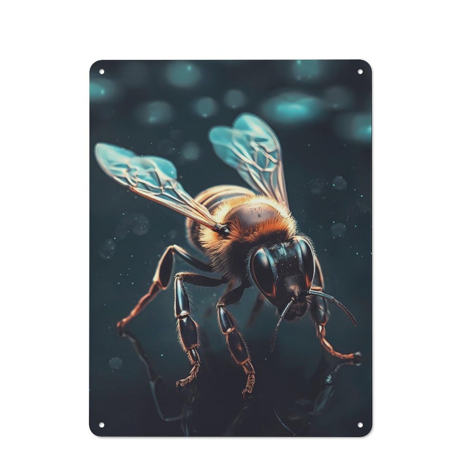 Metal Sign 40x30cm with Bee Animal for Hallway Wall, Vintage Decor, for Garage, Workshop And Man Cave Decoration