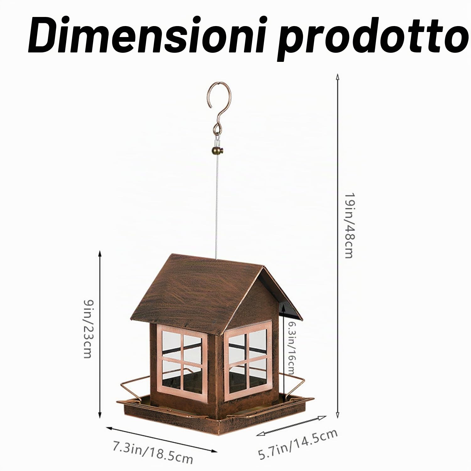 Mangiatoia per Uccelli da Appendere,ad Alta Capacità,Resistente Alle Intemperie,per Uccelli Selvatici, Giardino,Balcone,Terrazza all'Aperto