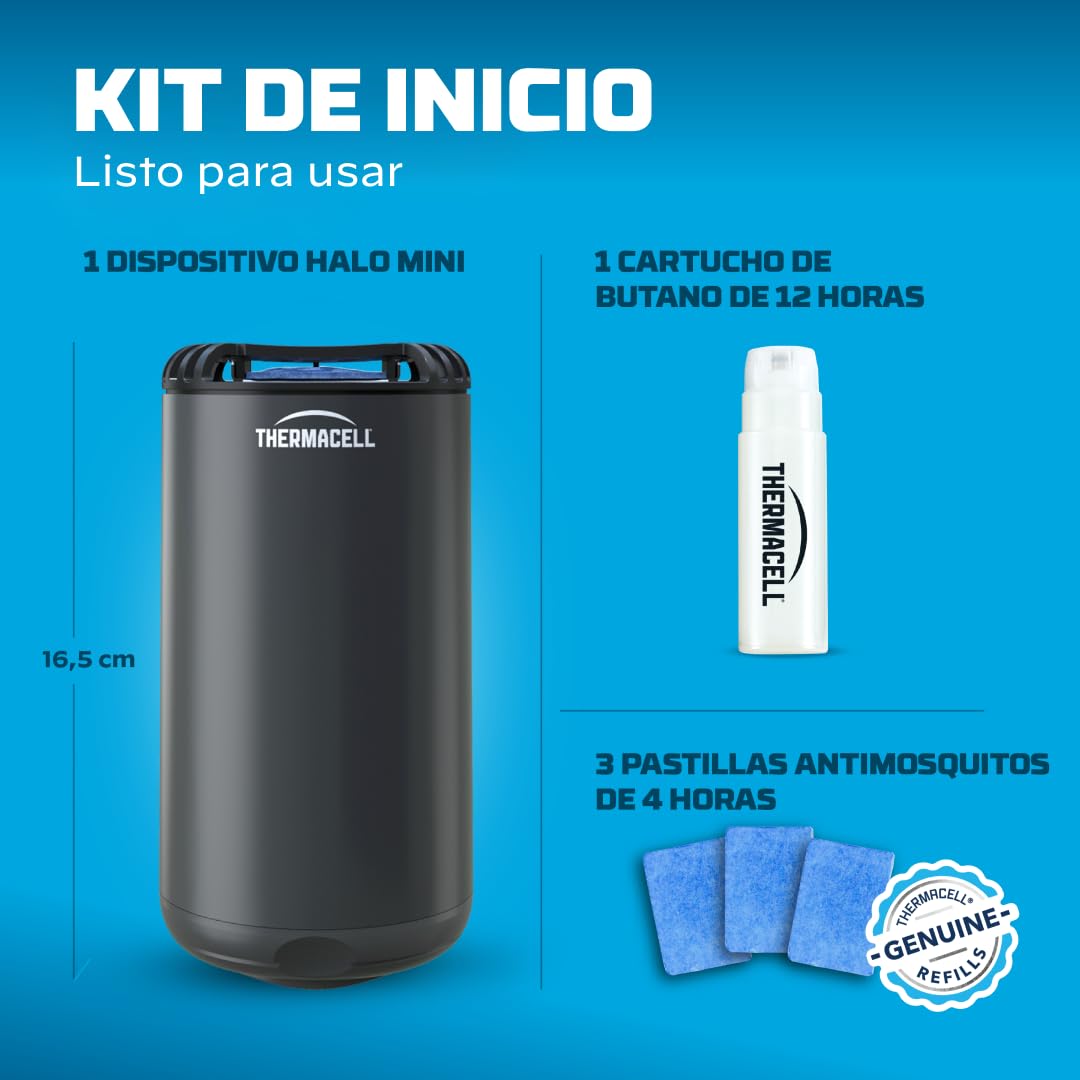 Thermacell Difusor Antimosquitos para Exteriores + Bolsa Exclusiva de Regalo – Protección 20 m², Sin DEET, Negro