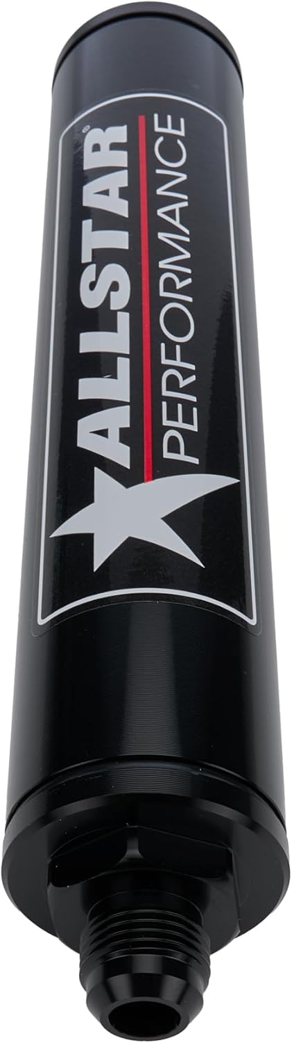 Allstar PerformanceAllstar ALL40219 Blue 12" Long x 2" Diameter Anodized Aluminum -10 AN Inlet/Outlet In-Line Fuel Filter