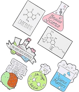 Baluue 7pcs Science Experiment Badge Women's Backpack Enamel Pin Brooches for Women Chemistry Brooch Metal Brooches Clothes Lapel Pin Women's Clothing Alloy Beaker Miss Chemistry Brooches