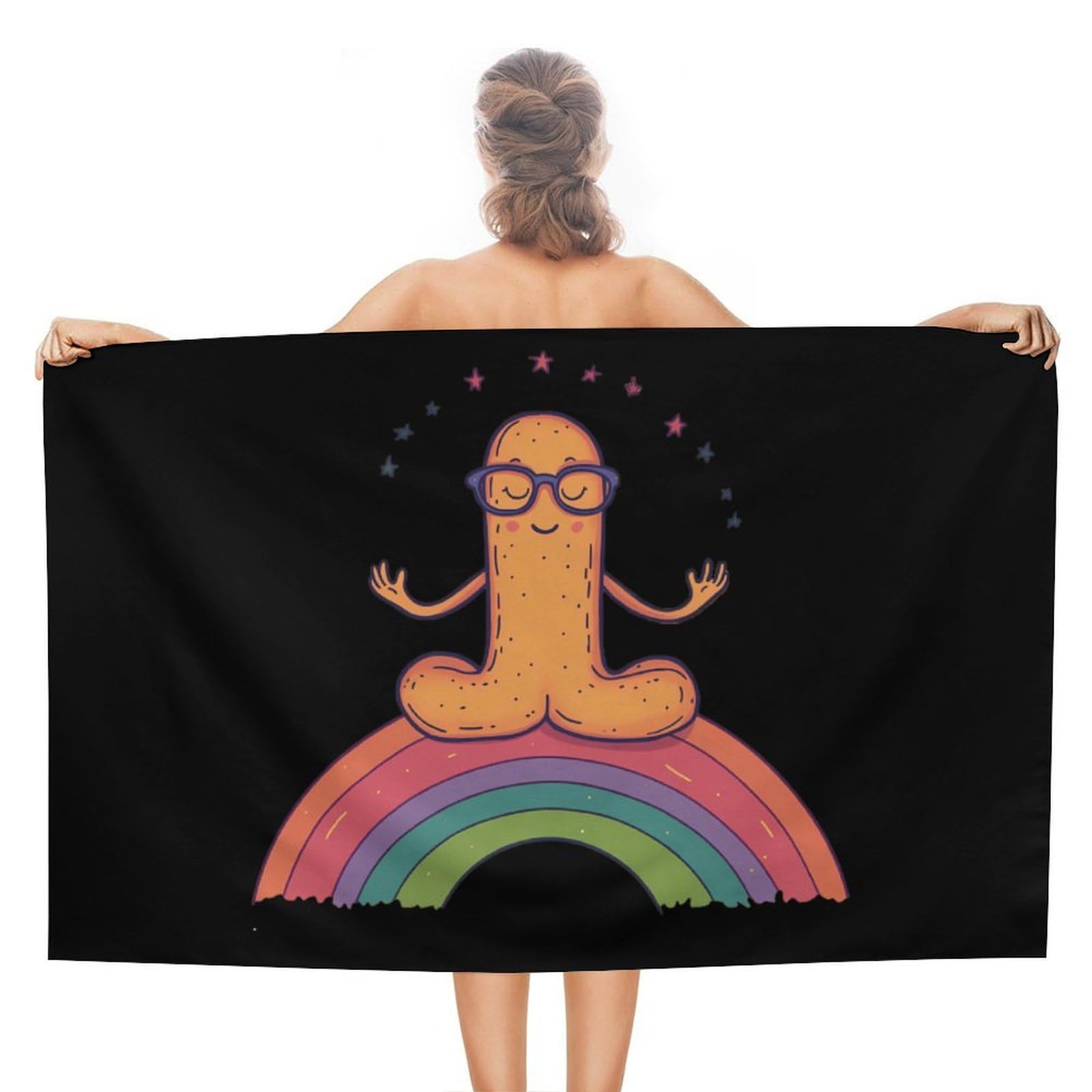 Nclqvjxzkhw Women's Style Funny Penis Beach Towel For Adults Lightweight Bath Towels Swim Travel Gym Sports 130×80Cm