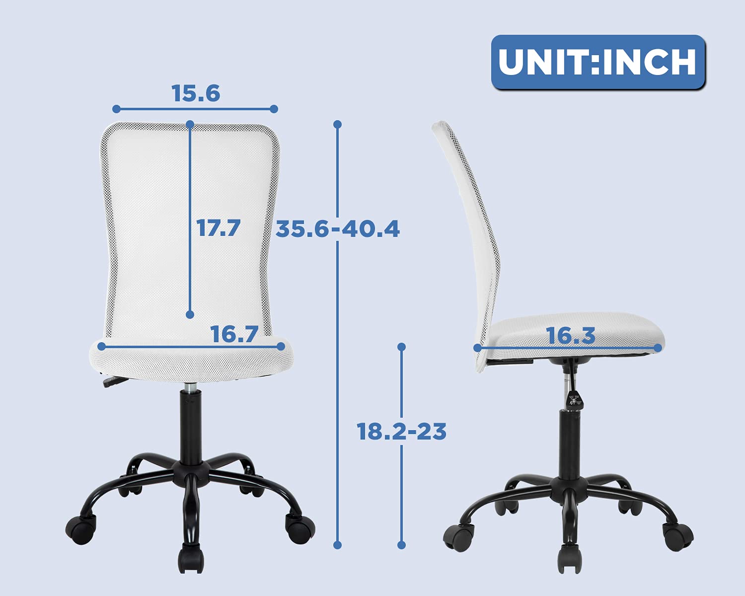 Snapklik.com : FDW Home Office Chair Mid Back Mesh Desk Chair Armless ...