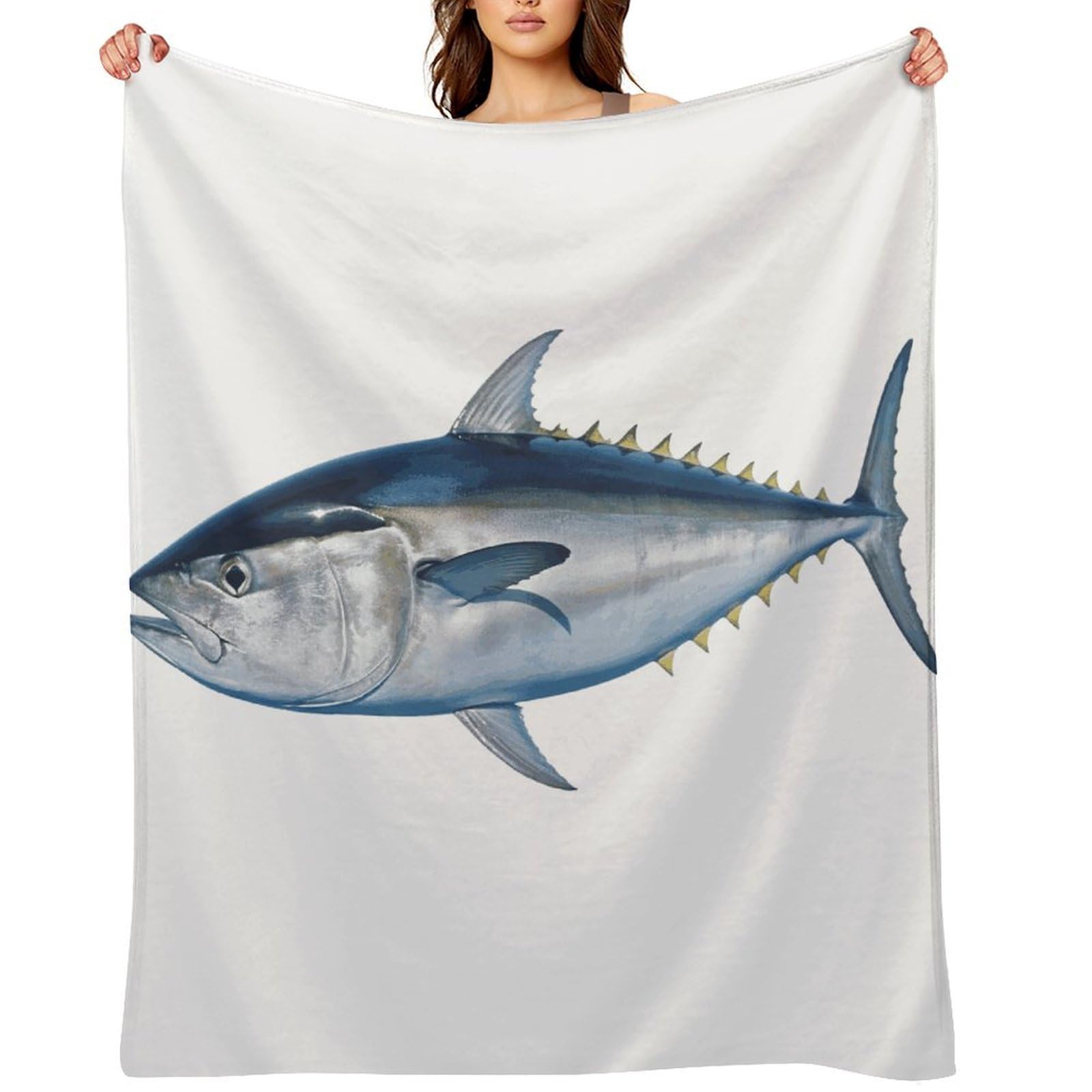 Tuna Thunnus Blankets Flannel Soft Blanket for Couch Warm Cozy Throw Blankets Fashion Bed Blanket Thick Bath Towel Bedspread Tapestry for Home Supplies Gift 50"x60"