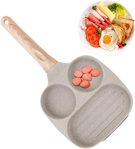 Miniatura 8 de Egg Frying Pan, Nonstick Divided Grill Pan Fried Egg Pan Nonstick Pancake Pan Maifan Stone Coating Egg Frying Pan Multifunctional Kitchen Gadget For