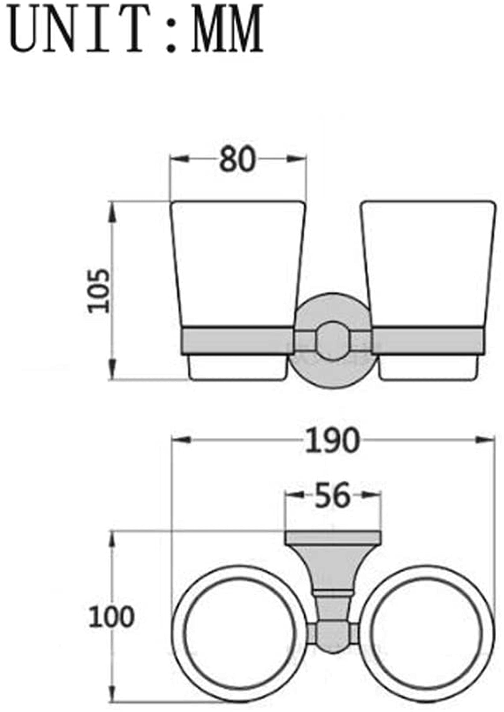 Vergoldet Doppelt Zahnbürstenhalter, Europäischen Stil Wandhalterung Zahnbürste Becherhalter Aus Messing Mit Keramik Becher Badzimmer Accessories,Gold