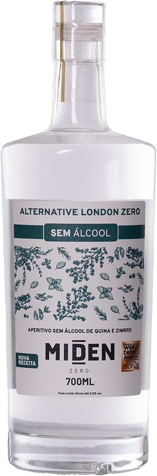 Miden Alternative London Zero 700ml - Aperitivo Sem Álcool de Zimbro e Quina