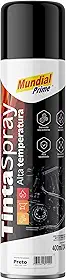 Tinta Spray Alta Temperatura 400ml, MUNDIAL PRIME, Preto Fosco, AE01000100