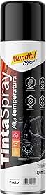 Tinta Spray Alta Temperatura 400ml, MUNDIAL PRIME, Preto Fosco, AE01000100